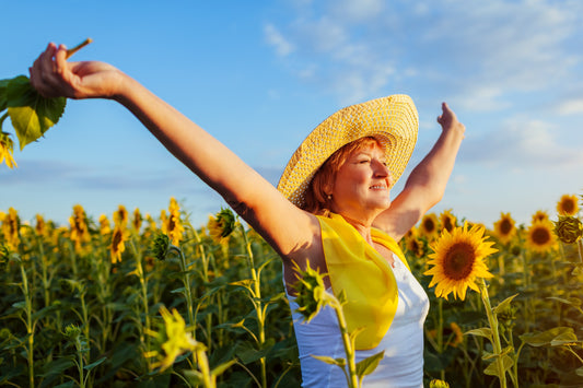 Woman enjoying sunshine, Vitamin D